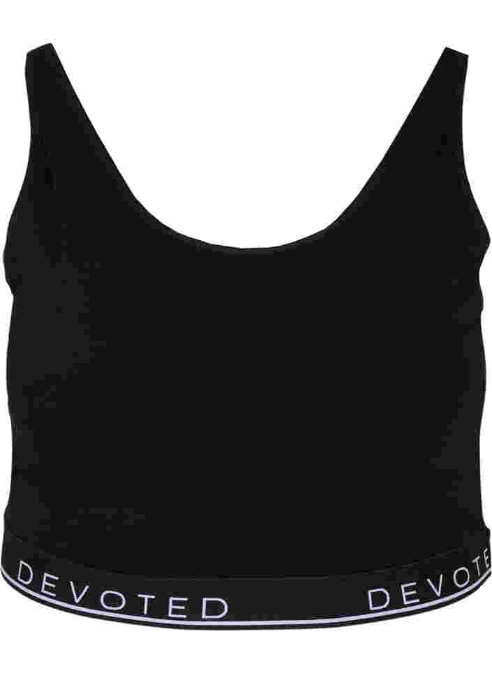 Puuvillaiset rintaliivit säädettävillä olkaimilla , Black/Upper Font, Packshot image number 0