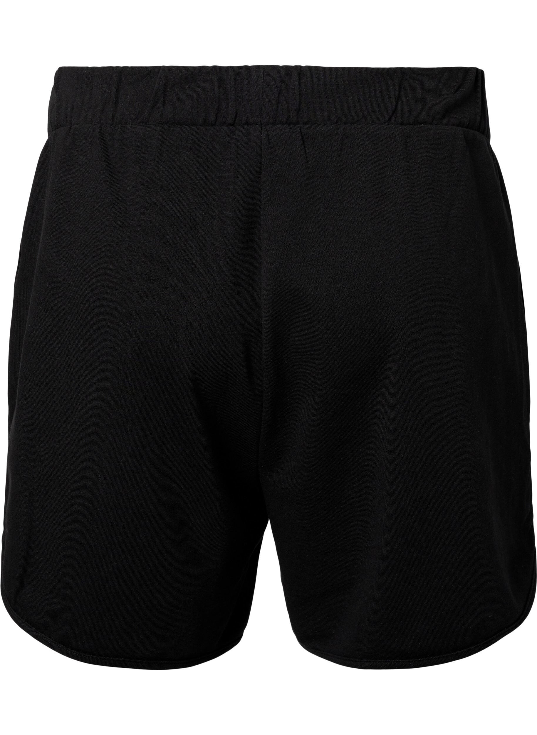Zizzi Yksiv&auml;riset collegeshortsit taskuilla, Black, Packshot image number 1