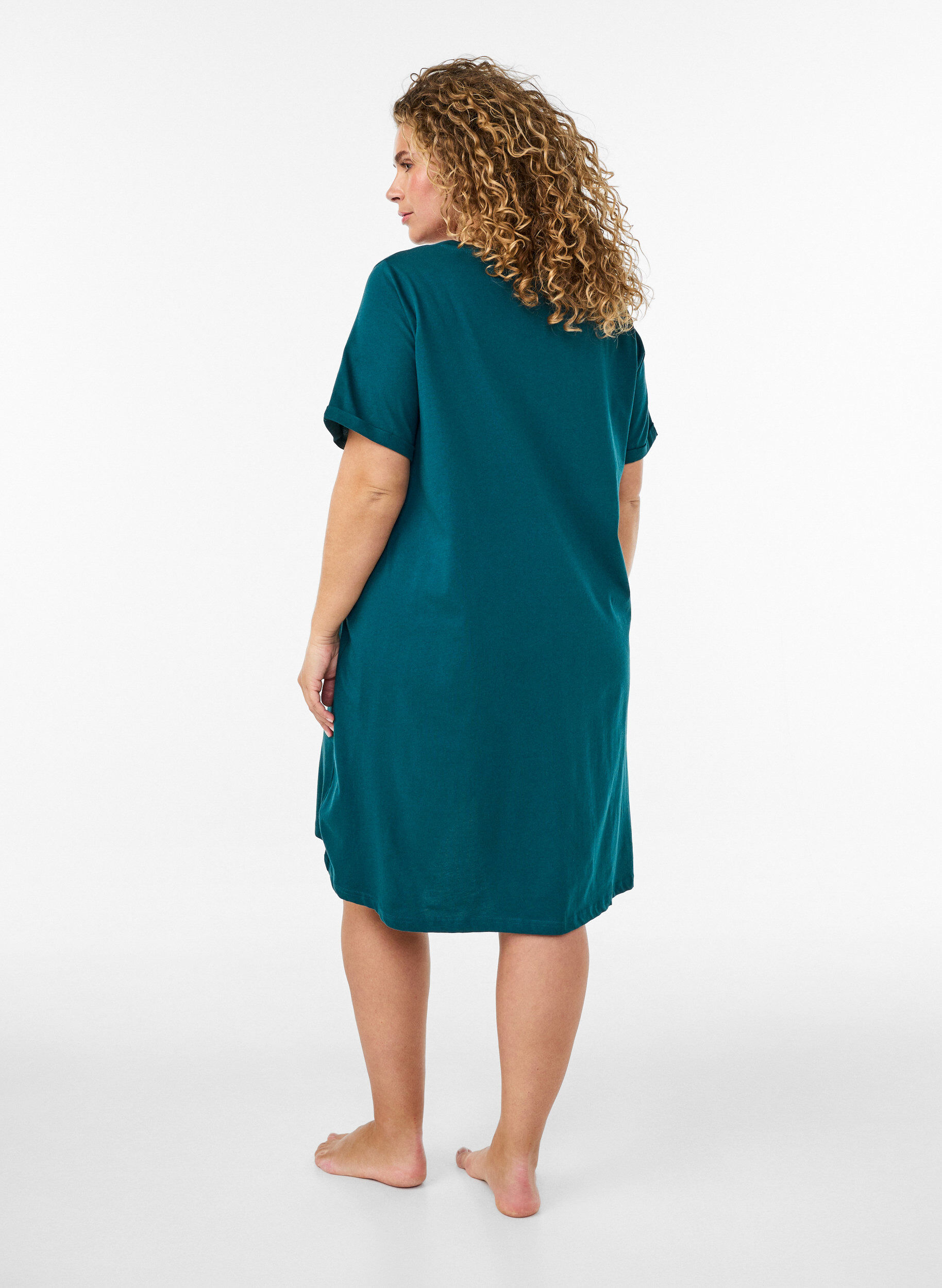 ZizziLyhythihainen y&ouml;paita luomupuuvillasta, Vihre&auml;, Model image number 2