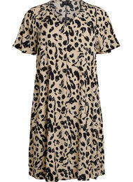 Viskoosi A-linjainen mekko, Beige