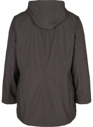 Softshell takki hupulla ja säädettävällä vyötäröllä, Dark Grey Melange, Packshot image number 1