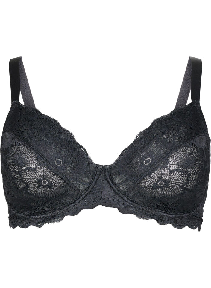 Kokopitkä pitsirintaliivit, Musta, Packshot image number 0