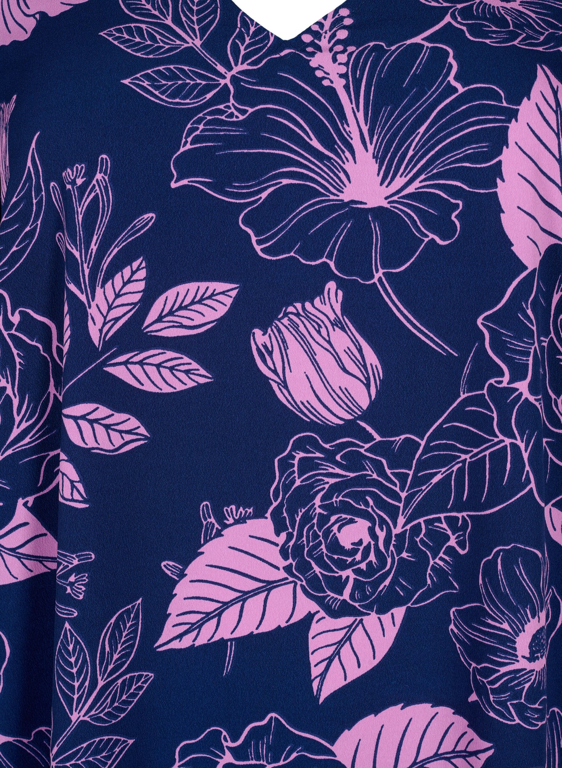 Zizzi FLASH &ndash; V-p&auml;&auml;ntiemekko kukkakuviolla, Medieval Blue Flower, Packshot image number 2