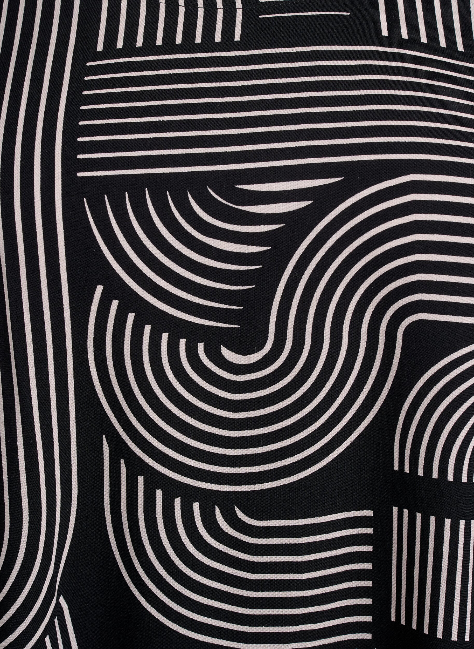 ZizziLyhythihainen viskoosipusero printill&auml;, Musta, Packshot image number 2