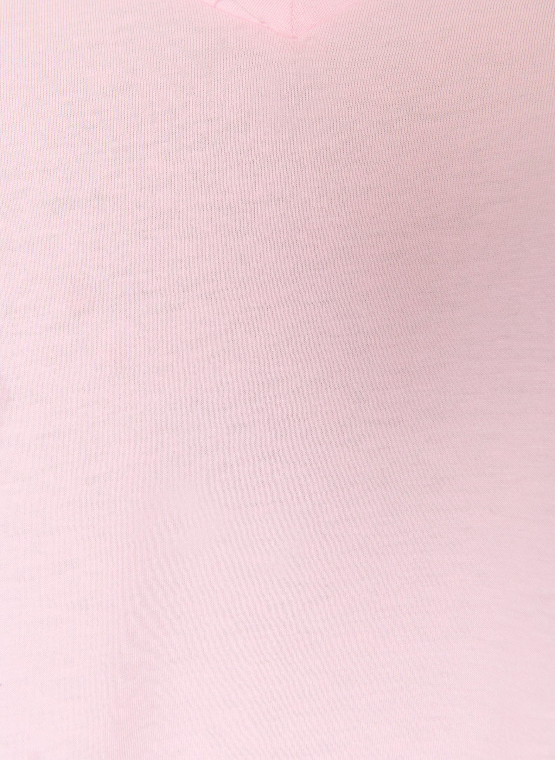 Zizzi Lyhythihainen T-paita V-p&auml;&auml;ntiell&auml;, Vaaleanpunainen, Packshot image number 2