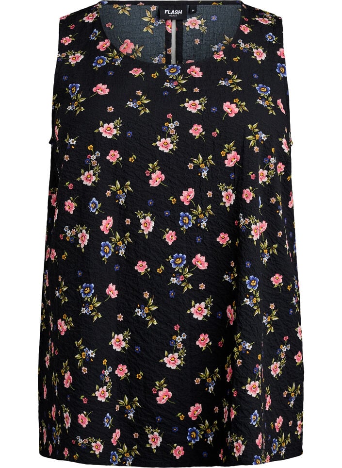 Hihaton toppi pintakuvioidusta materiaalista, Musta, Packshot image number 0