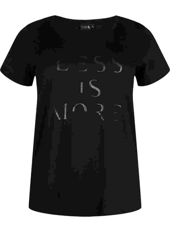 T-paita printillä treeniin , Black w.Less Is More, Packshot image number 0