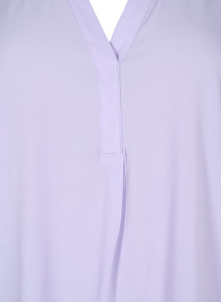 Lyhythihainen pusero v-pääntiellä, Lavender, Packshot image number 2
