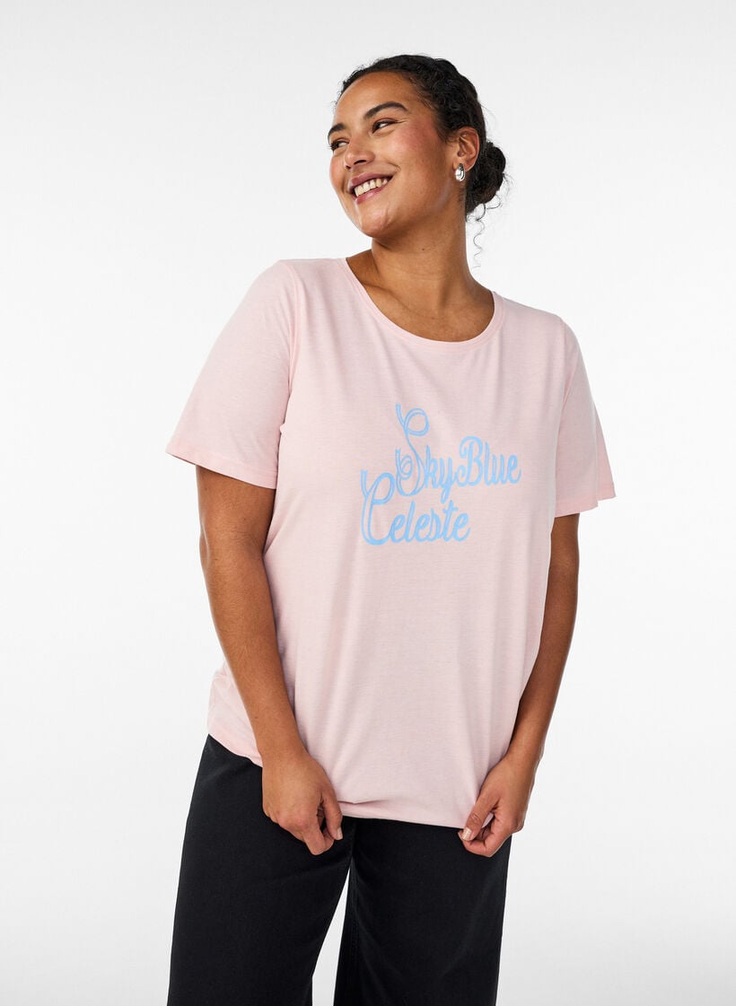 T-paita printill&auml;, Punainen, Model image number 0