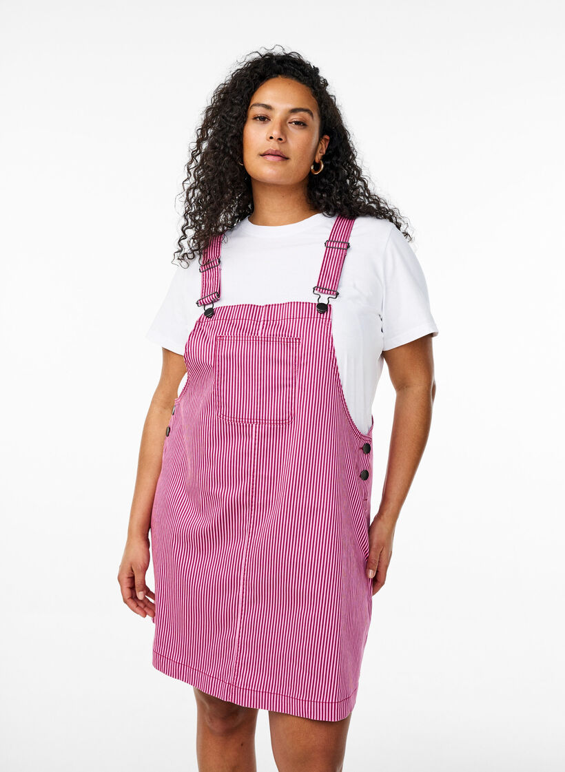 Raidallinen lyhyt haalarimekko, Red Stripe, Model image number 0