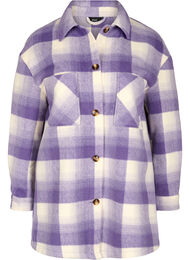 Ruudullinen paitatakki napeilla ja taskuilla , Purple Check