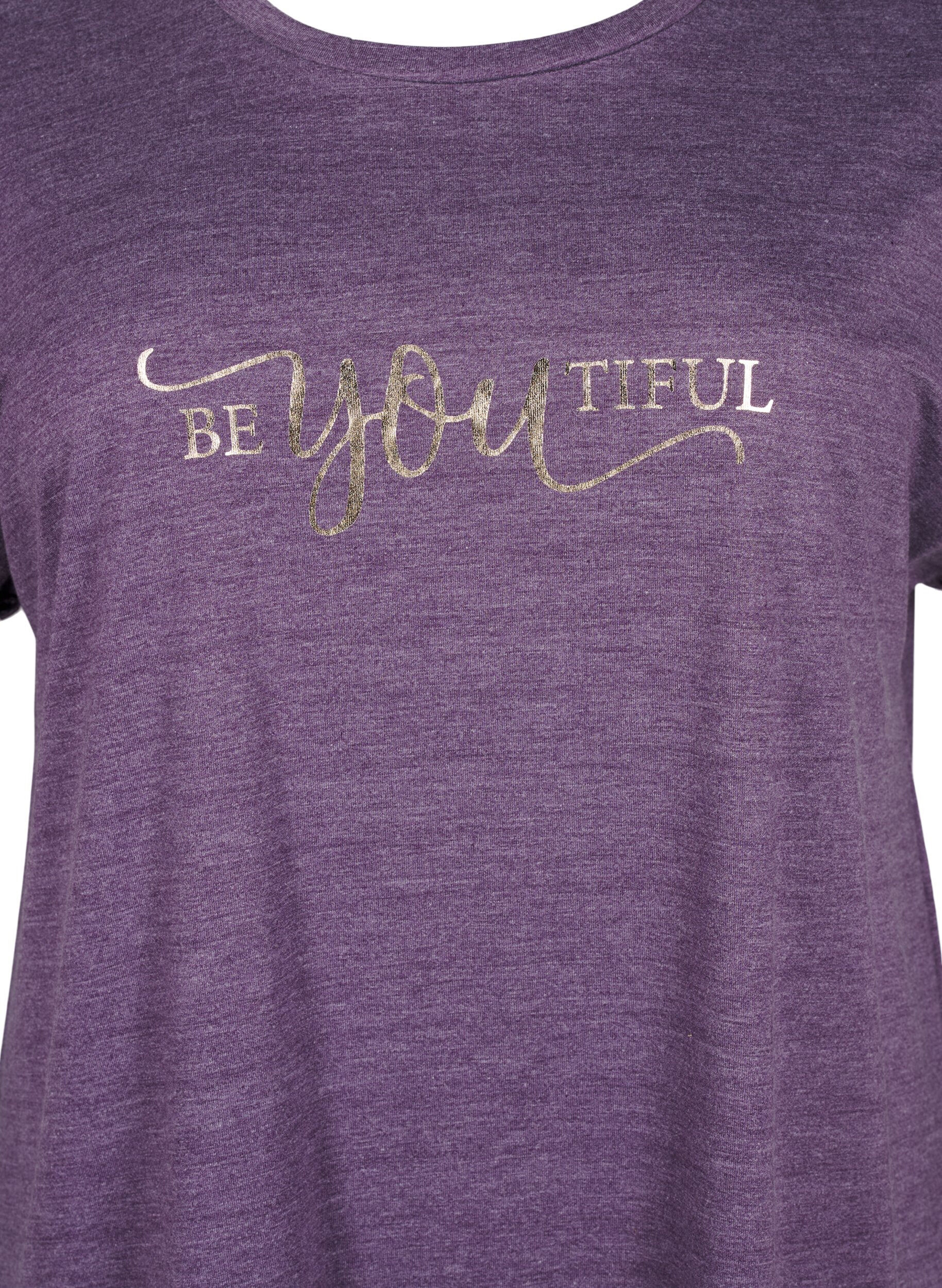 Zizzi Lyhythihainen y&ouml;paita tekstipainatuksella, , Packshot image number 2