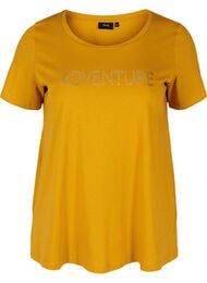 Puuvillainen t-paita a-mallissa painatuksella , Harvest Gold
