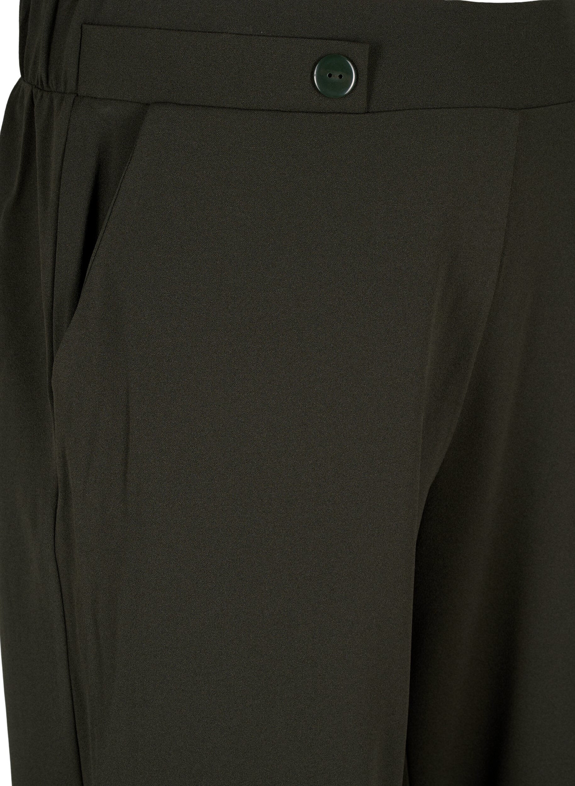 Zizzi V&auml;lj&auml;t housut taskuilla, Vihre&auml;, Packshot image number 2