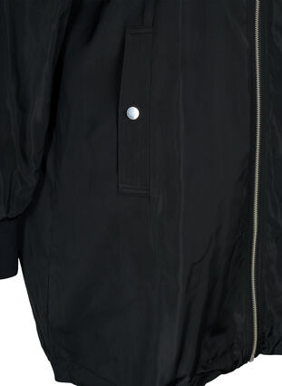 Pitkä bombertakki taskuilla, Black, Packshot image number 3