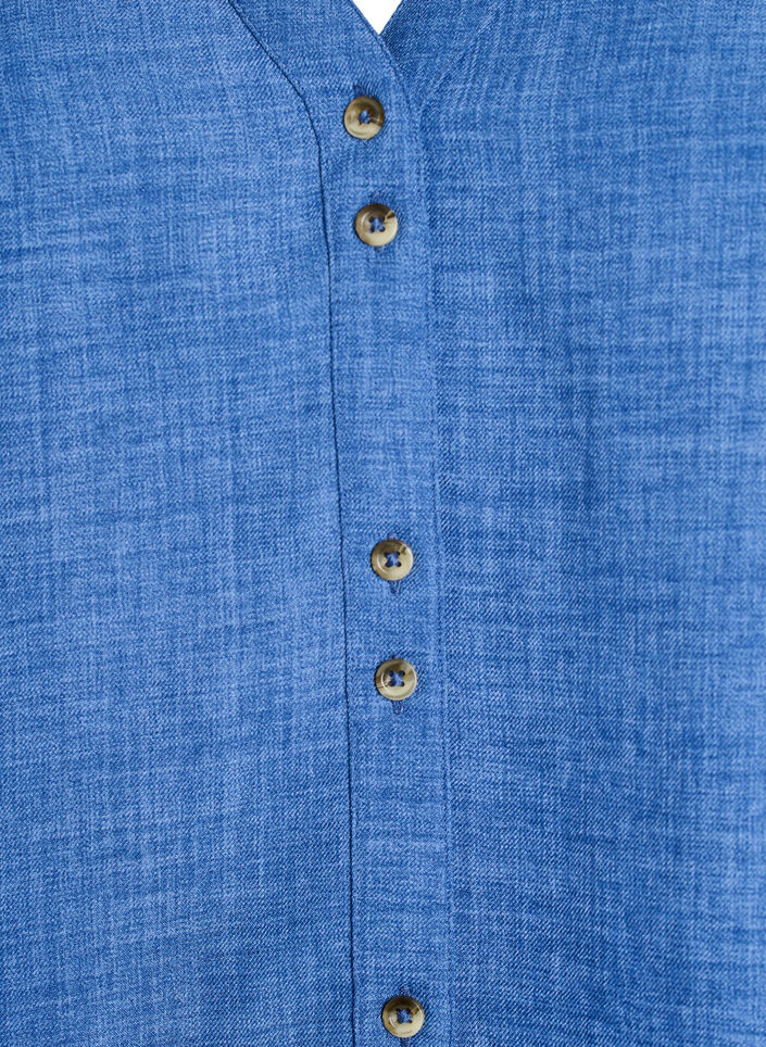 Lyhythihainen paitapusero v-pääntiellä, Sininen, Packshot image number 2