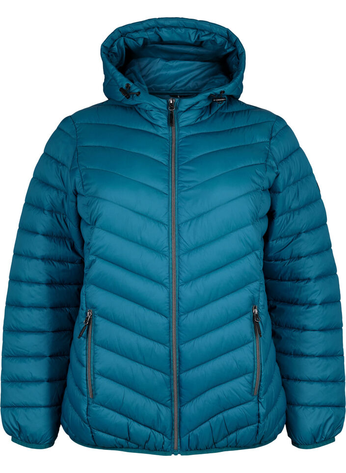 Kevyt takki hupulla, Sininen, Packshot image number 0