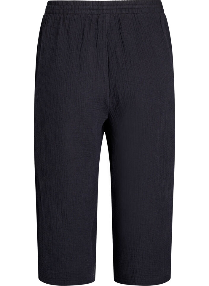 Culotte-housut, joissa on korkea vy&ouml;t&auml;r&ouml;, Musta, Packshot image number 1