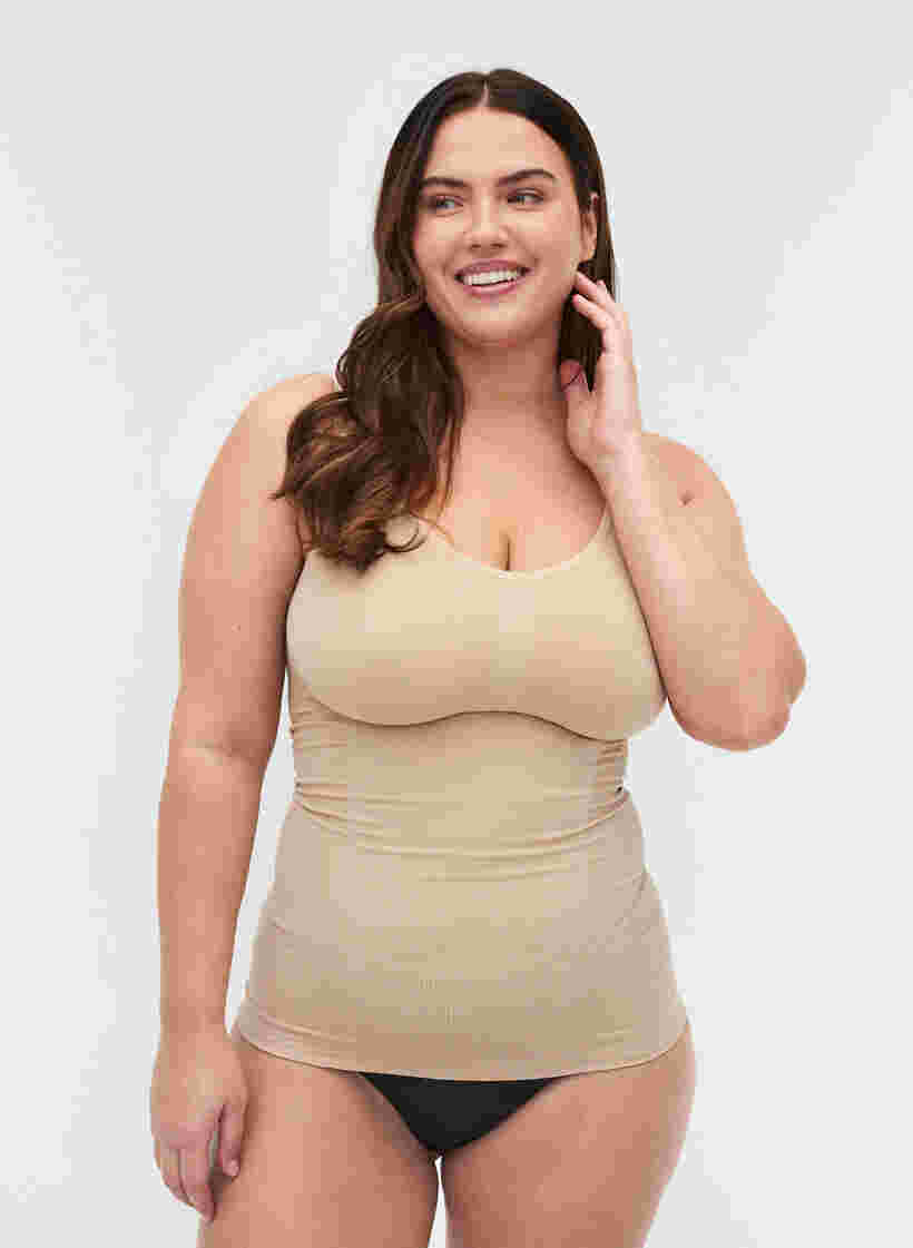 Shapewear-toppi leveillä olkaimilla, Nude, Model image number 0