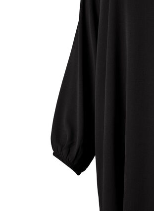 Pitkähihainen V-kaula-aukkoinen mekko, Black, Packshot image number 2