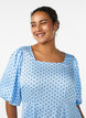 Midi-mekko pilkkukuosilla ja neli&ouml;p&auml;&auml;ntiell&auml;, Sininen, Model image number 3