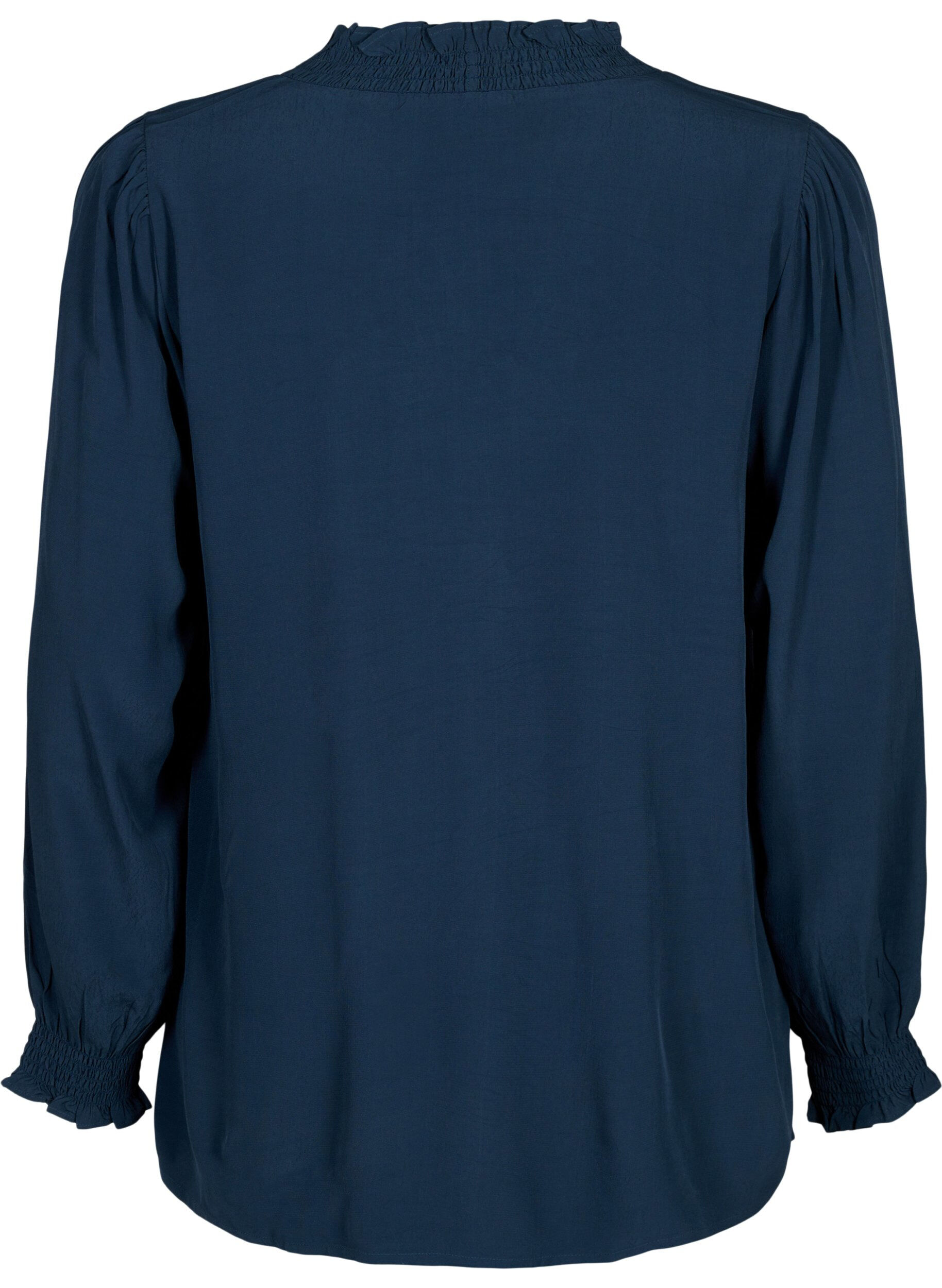 Zizzi Pitk&auml;hihainen viskoosipaita, Total Eclipse, Packshot image number 1