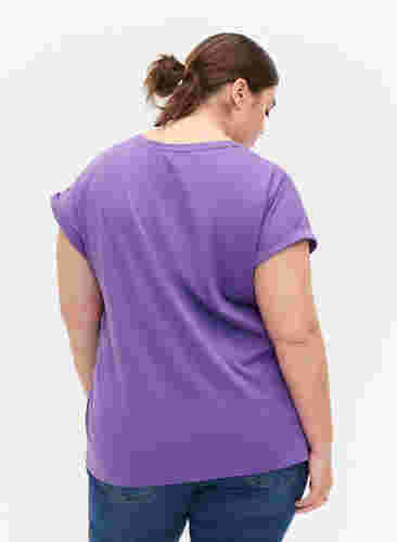 Lyhythihainen t-paita puuvillasekoitteesta, Deep Lavender, Model image number 1