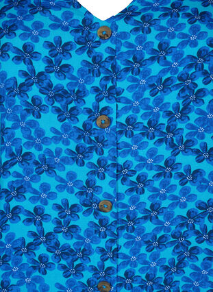 Viskoosipusero, jossa on napit, Blue Small Flower, Packshot image number 2
