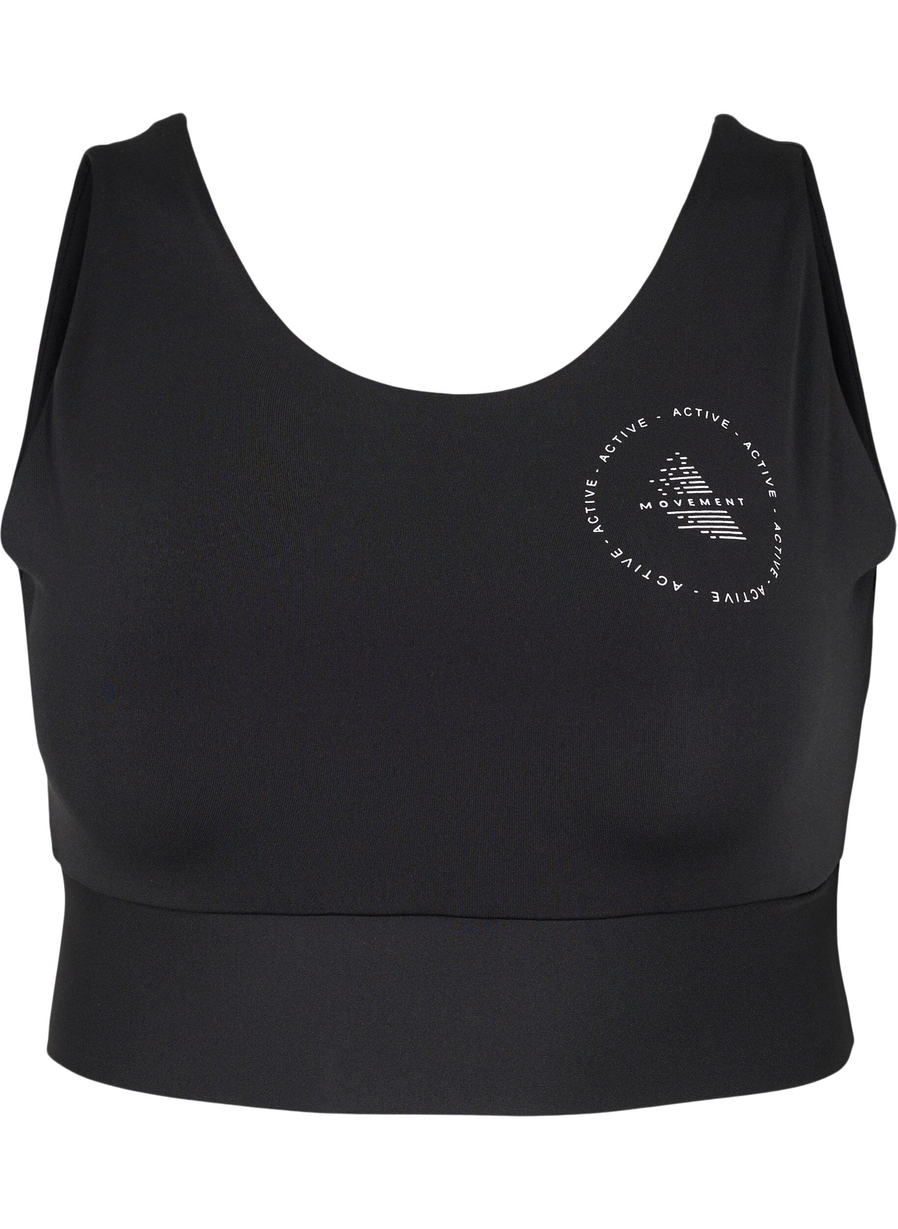 Zizzi CORE, MID SUPPORT SPORTS BRA - Urheilurintaliivit, Black, Packshot image number 0