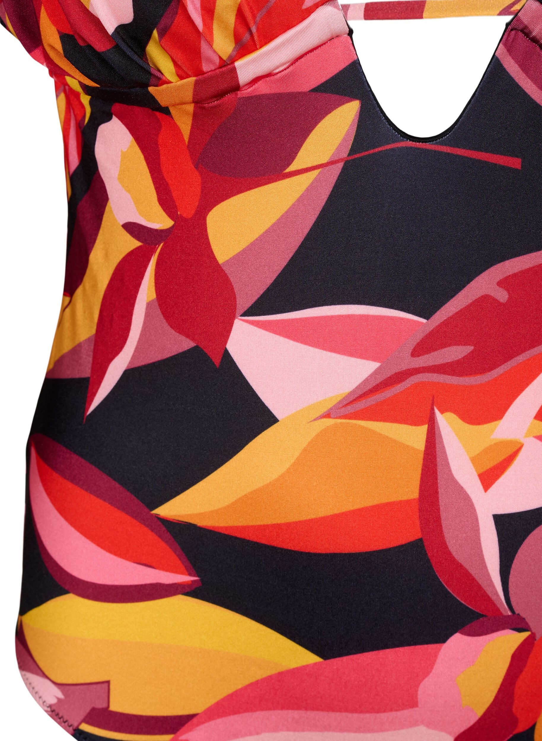 Zizzi Uimapuku v-p&auml;&auml;ntiell&auml; ja solmittavilla yksityiskohdilla, Punainen, Packshot image number 2