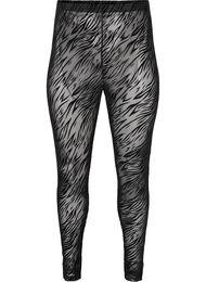 Kuvioidut mesh-leggingsit, Black Tiger AOP
