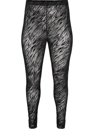 Kuvioidut mesh-leggingsit, Black Tiger AOP, Packshot image number 0