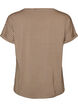 Raidallinen T-paita viskoosista py&ouml;re&auml;ll&auml; p&auml;&auml;ntiell&auml;, Beige, Packshot image number 1