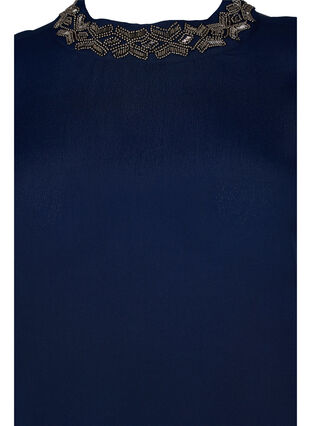 Pitkähihainen viskoosipusero helmillä, Navy Blazer, Packshot image number 2