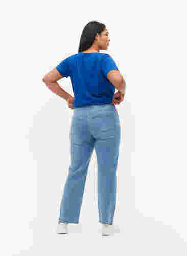 Korkeavyötäröiset Gemma farkut normaalissa mallissa , Light blue, Model image number 1