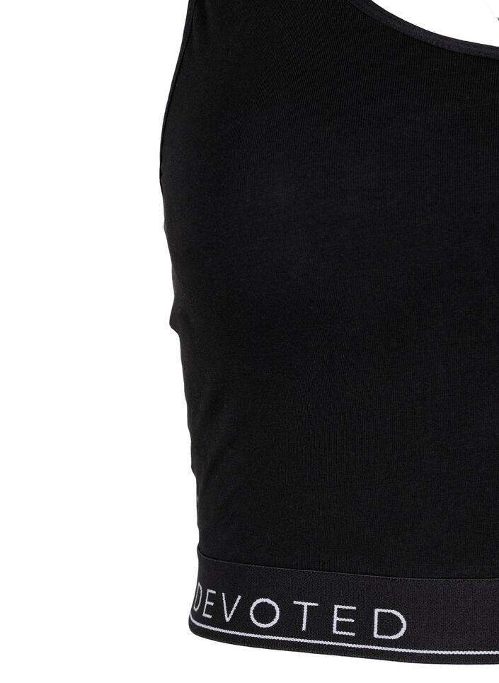 Puuvillarintaliivit pyöreällä pääntiellä, Black/Upper Font, Packshot image number 2