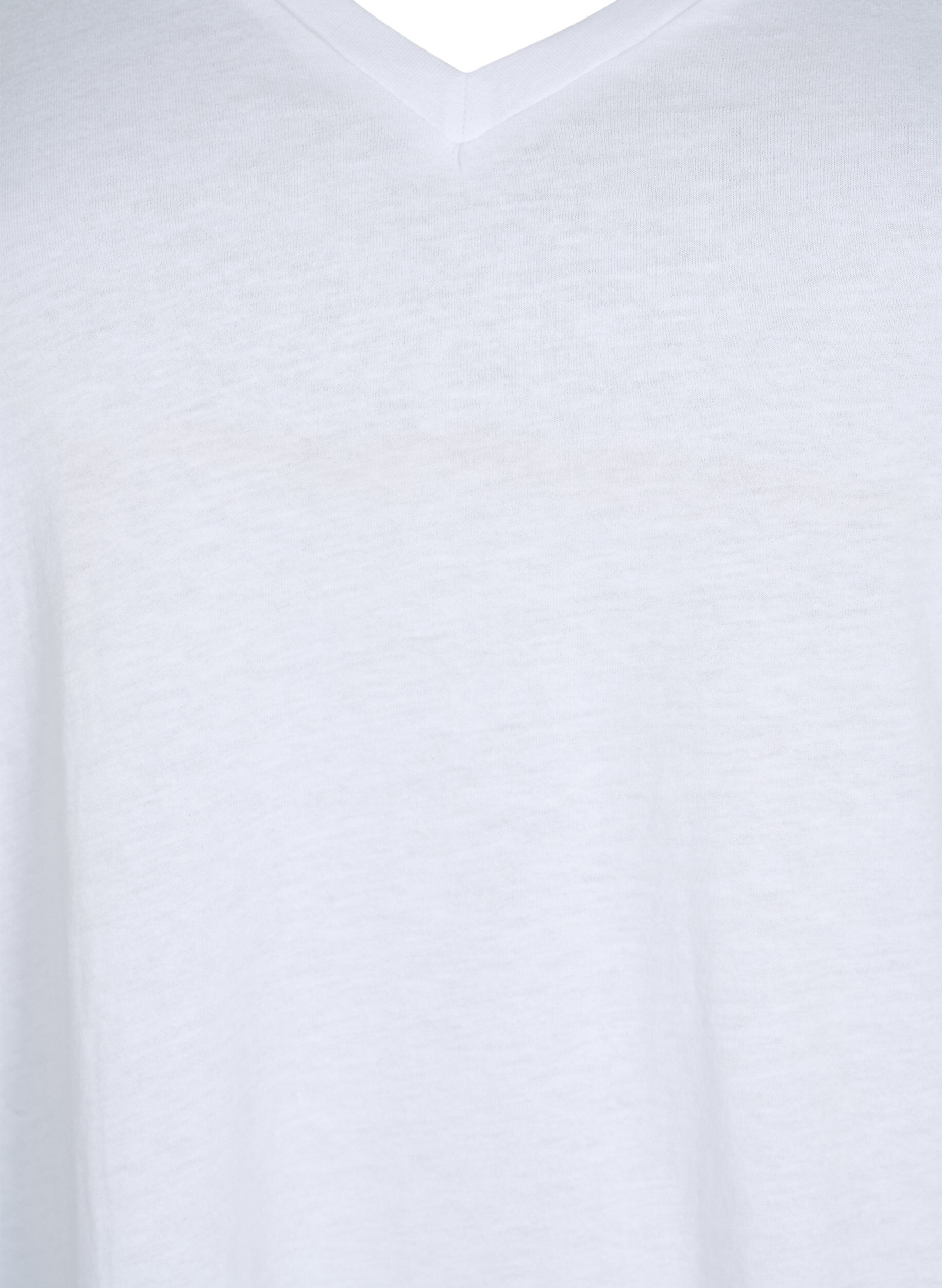 Zizzi 2 kpl t-paitoja v-p&auml;&auml;ntiell&auml;, Bright White / Black, Packshot image number 2