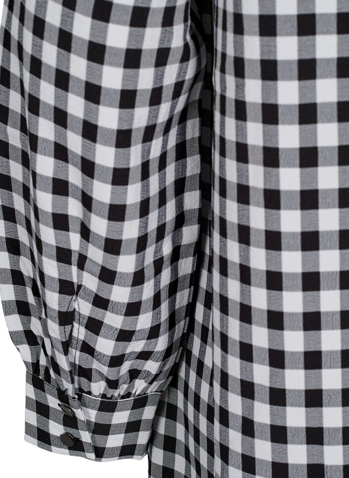 Ruudullinen tunika V-pääntiellä, Black/W. Gingham, Packshot image number 3