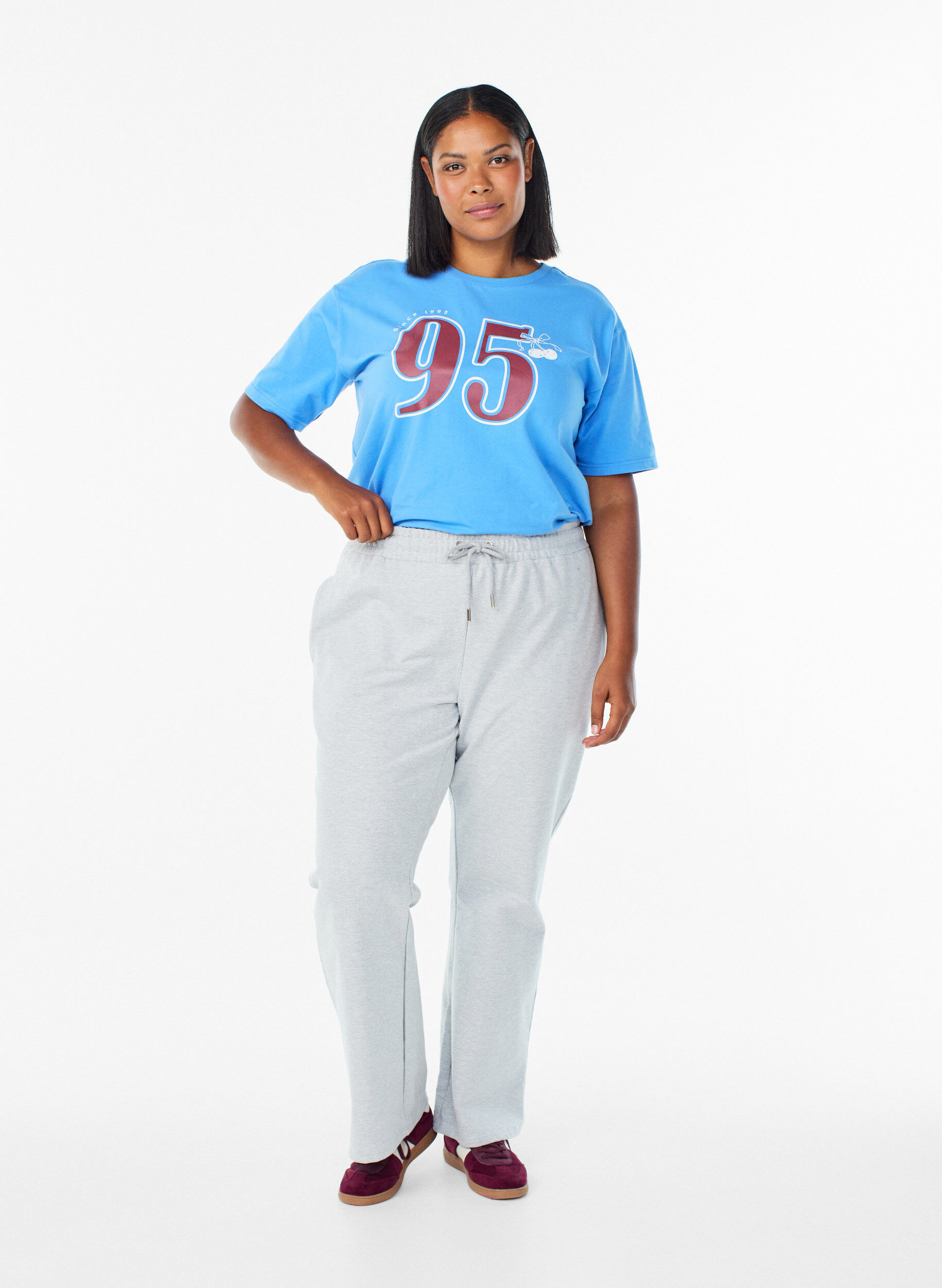 Zizzi Urheilullinen T-paita luomupuuvillasta, Sininen, Model image number 1