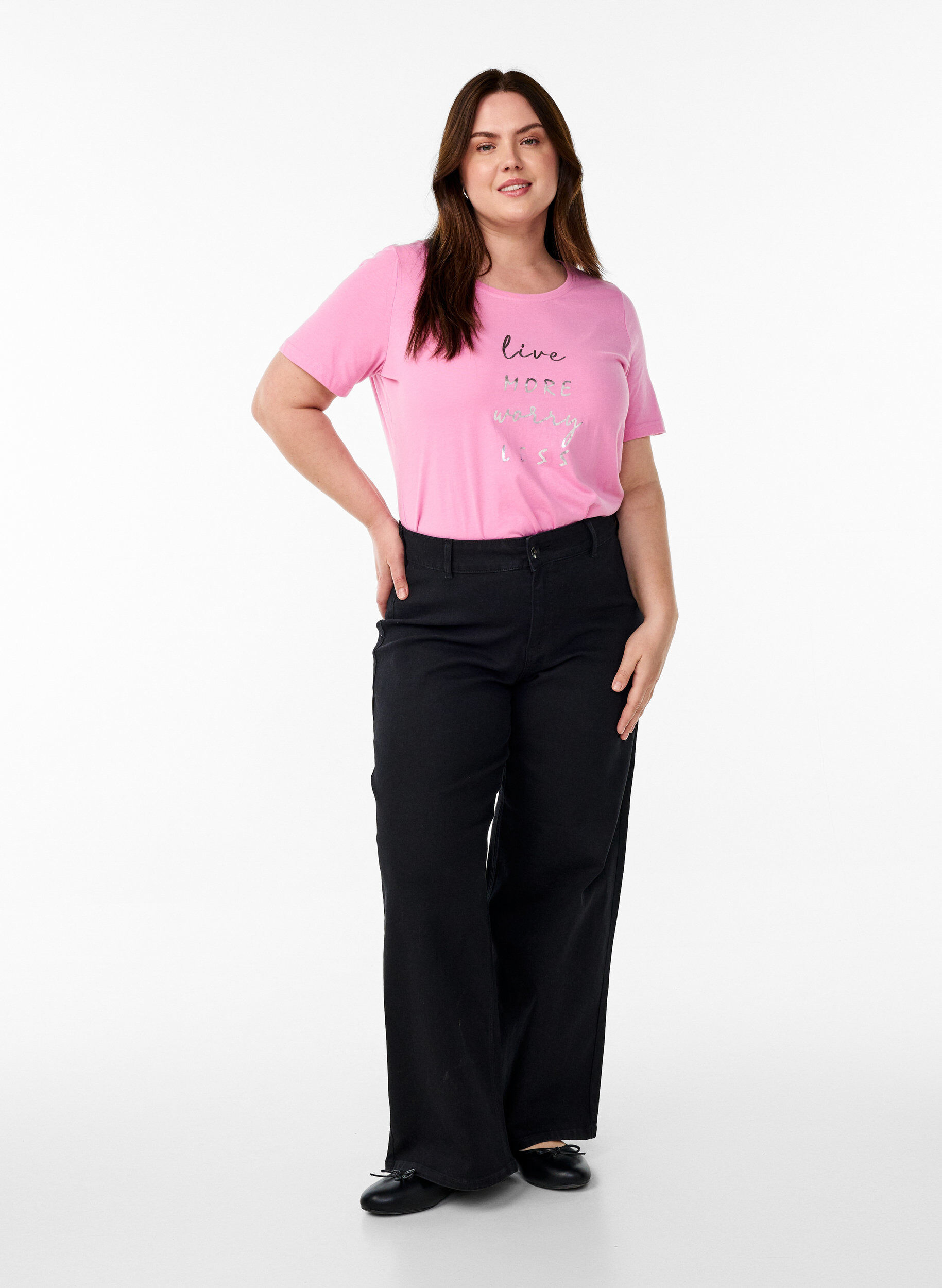 ZizziT-paita printill&auml;, Vaaleanpunainen, Model image number 1