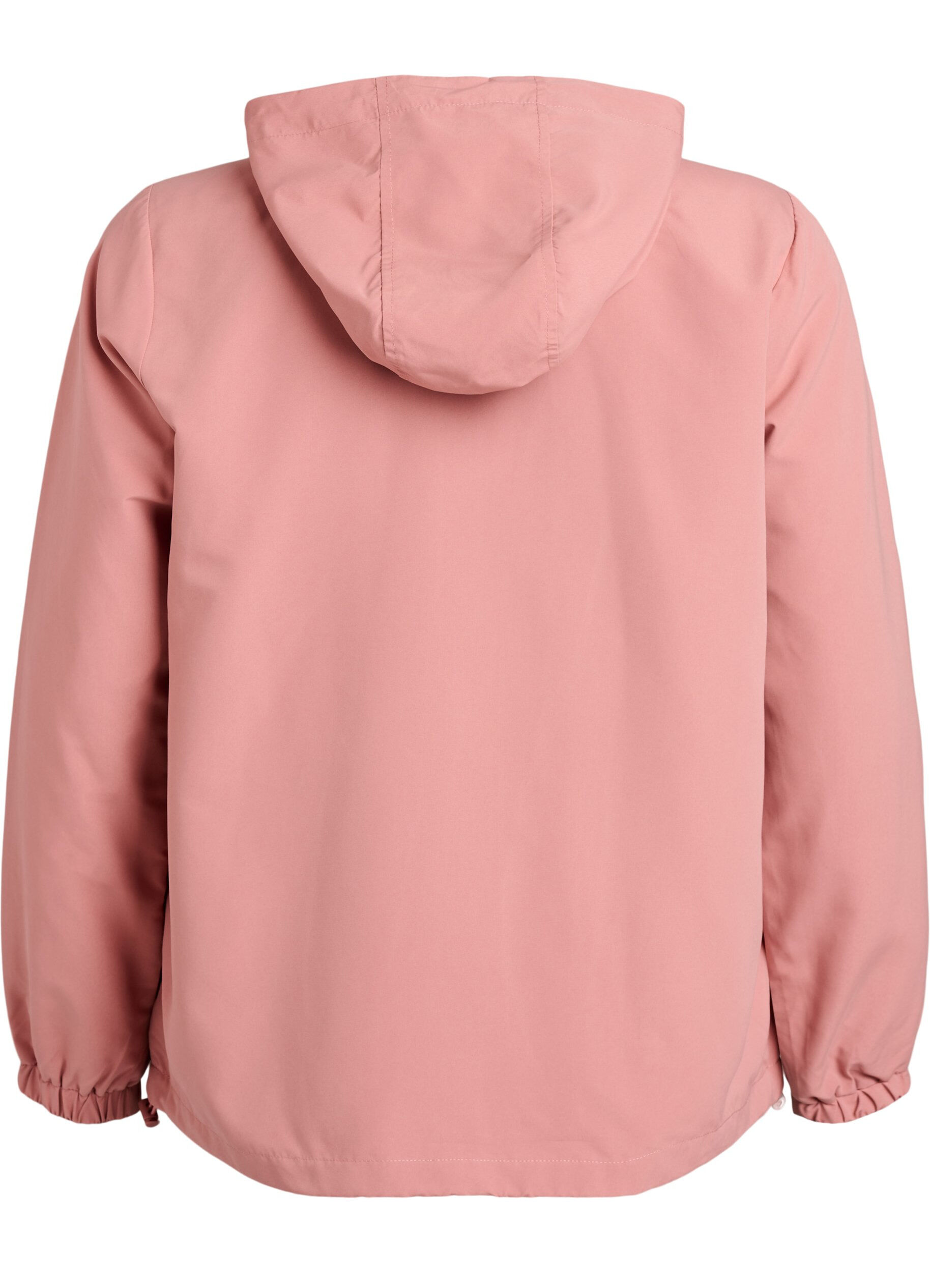 ZizziKevyt takki hupulla ja vetoketjulla, Vaaleanpunainen, Packshot image number 1