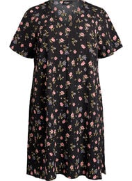 Lyhythihainen mekko V-p&auml;&auml;ntiell&auml;, Musta