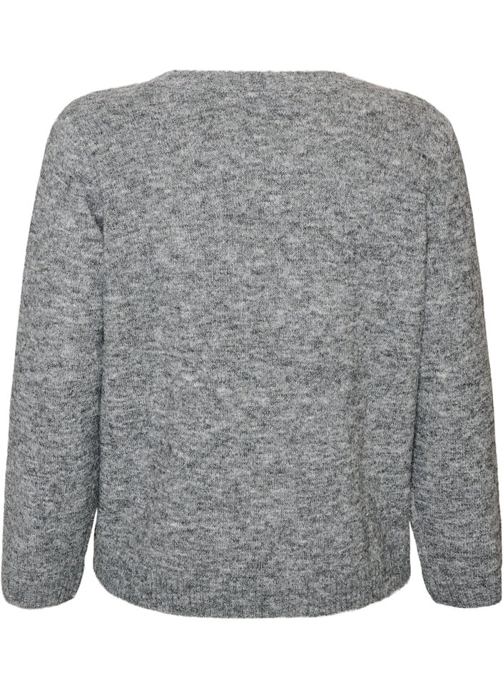 V&auml;lj&auml; neulepusero py&ouml;re&auml;ll&auml; p&auml;&auml;ntiell&auml;, Harmaa, Packshot image number 1