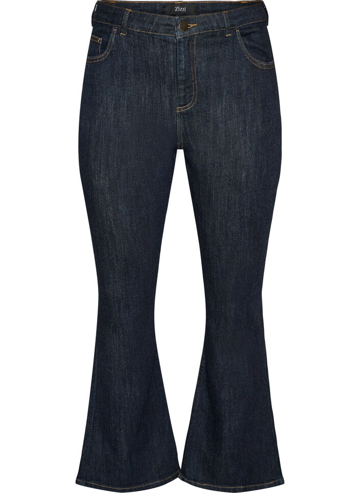 Ellen korkeavy&ouml;t&auml;r&ouml;iset bootcut-farkut, Sininen, Packshot image number 0