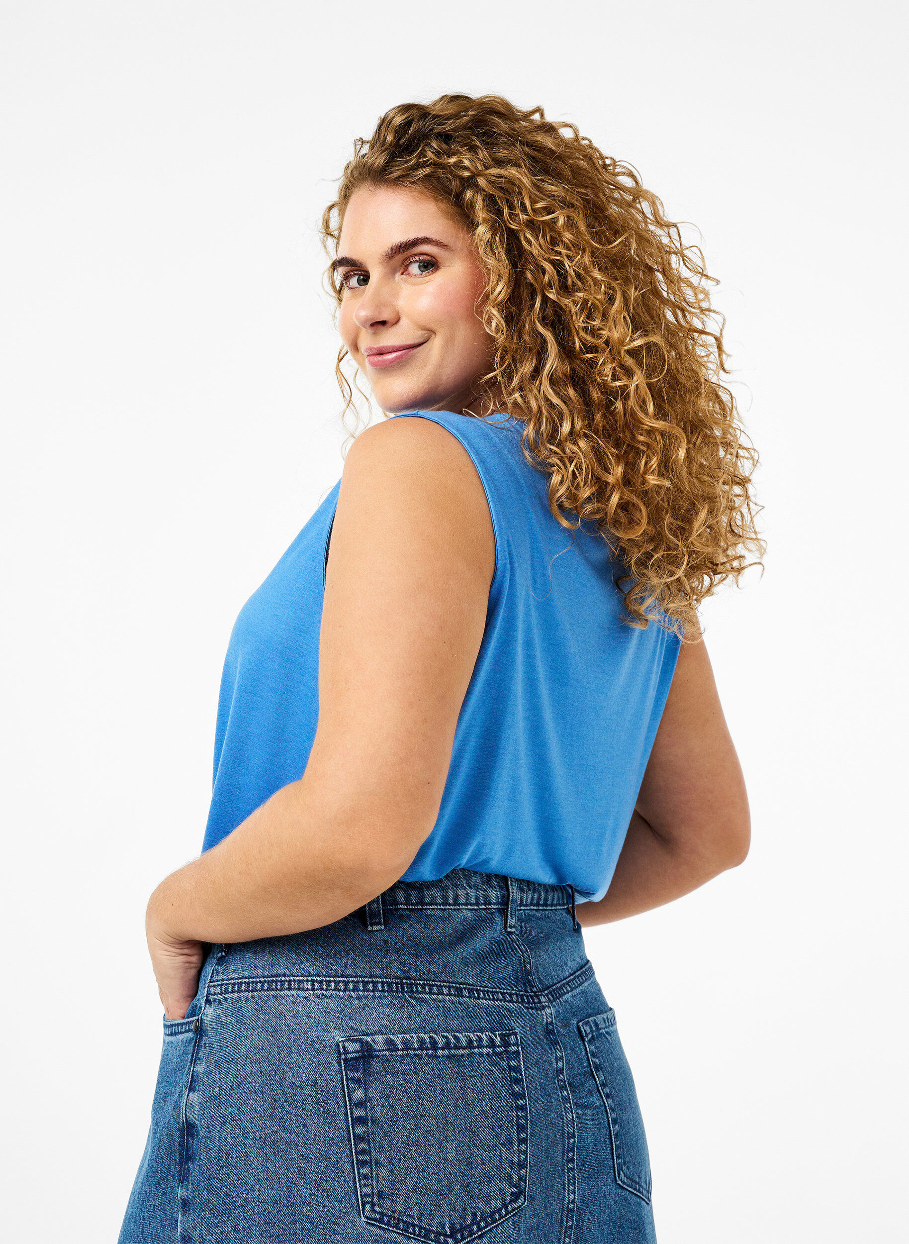 Zizzi Hihaton toppi pitsill&auml;, Marina, Model image number 1