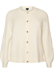 Neuletakki pehme&auml;st&auml; neuleesta kullanv&auml;risill&auml; napeilla, Vanilja
