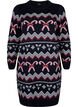 Pitkähihainen neulemekko joulukuviolla, Navy Blazer Comb, Packshot image number 0