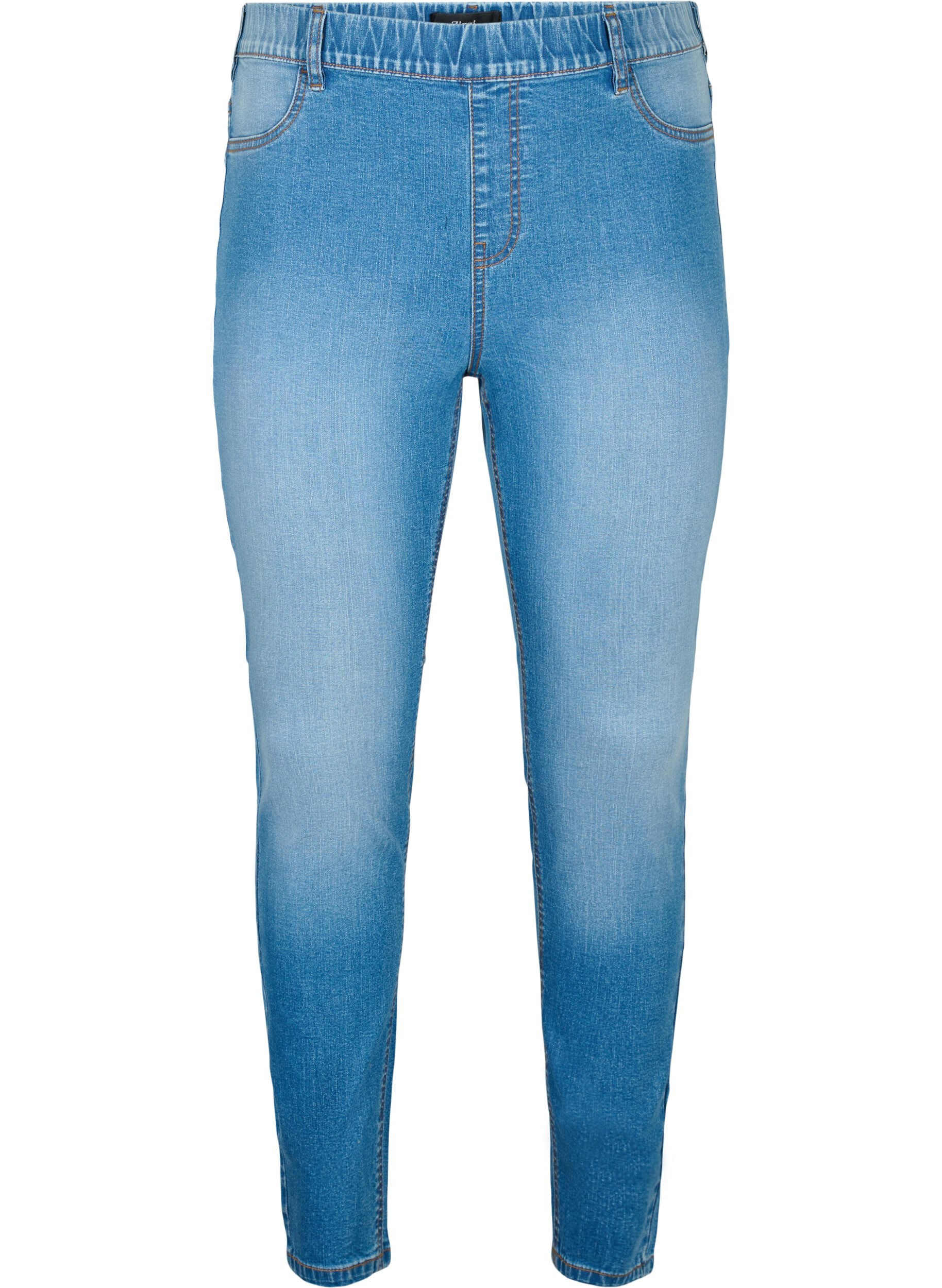 ZizziFarkkulegginsit takataskuilla, Blue denim, Packshot image number 0