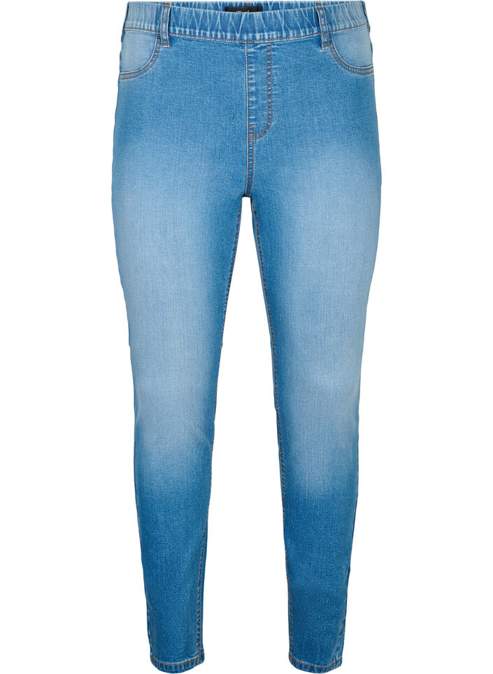 Farkkulegginsit takataskuilla, Blue denim, Packshot image number 0