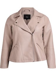 Biker-takki keinonahasta, Beige